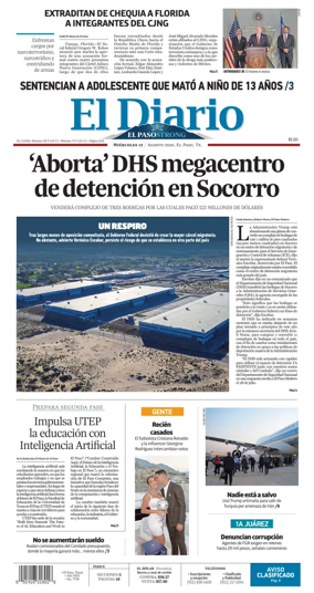 Cover of El Diario de El Paso