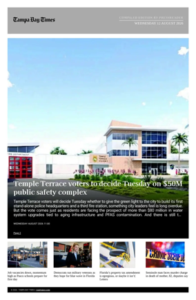 Cover of Tampa Bay Times TFP
