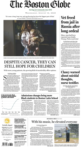 Cover of The Boston Globe