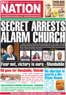 Cover of Daily Nation Newspaper
