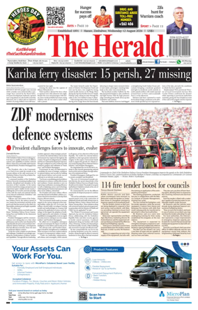 Cover of The Herald (Zimbabwe)