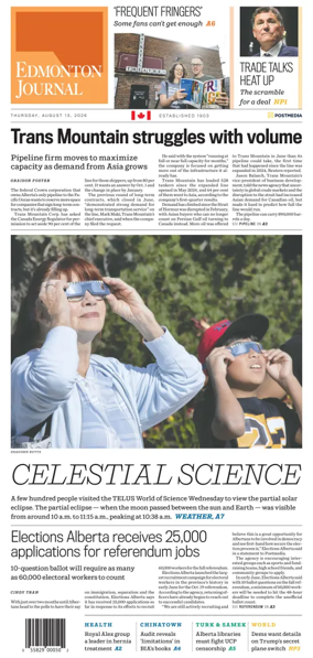 Cover of Edmonton Journal