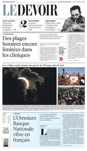 Cover of Le Devoir