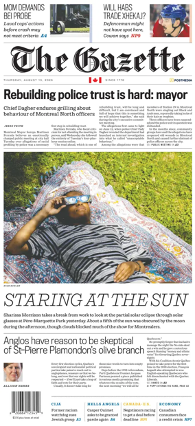 Cover of Montreal Gazette