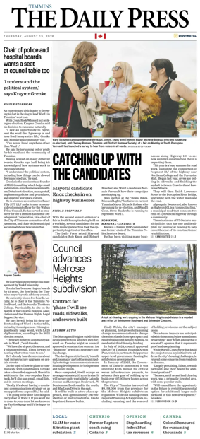Cover of The Daily Press (Timmins)