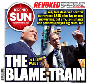 Cover of Toronto Sun