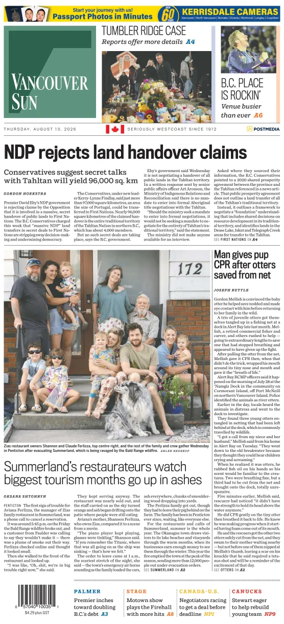 Cover of Vancouver Sun