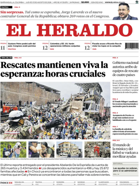 Cover of El Heraldo (Colombia)