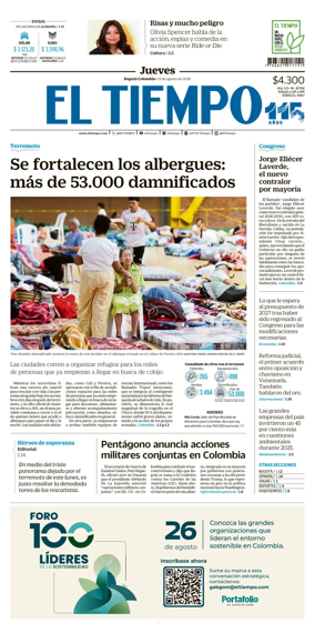 Cover of El Tiempo (Bogota)