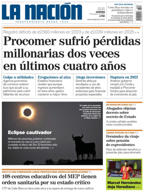 Cover of La Nacion (Costa Rica)