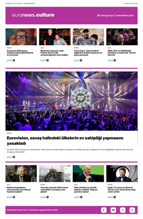 Cover of Euronews Culture and Sport (Turkish) Compiled Edition