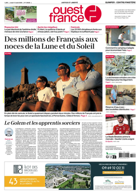 Cover of Ouest-France (Quimper Centre-Finistere)