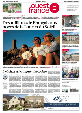 Cover of Ouest-France (Saint-Brieuc Lamballe)
