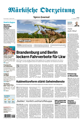 Cover of Markische Oderzeitung Spree-Journal
