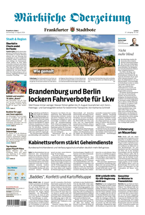 Cover of Markische Oderzeitung Frankfurt (Oder)