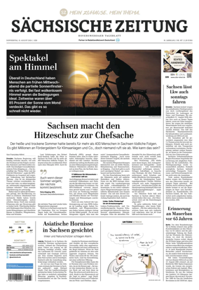 Cover of Sachsische Zeitung (Hoyerswerda)