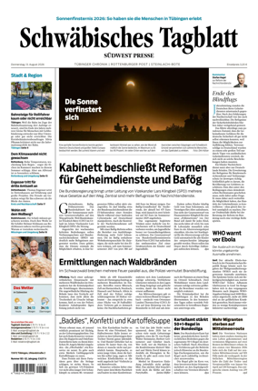 Cover of Schwabisches Tagblatt - Tubinger Chronik