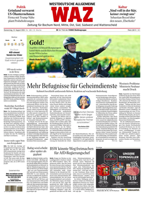 Cover of Westdeutsche Allgemeine Zeitung (Bochum)