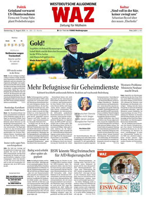 Cover of Westdeutsche Allgemeine Zeitung (Mulheim an der Ruhr)
