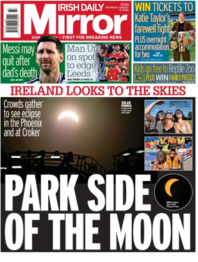 Cover of Irish Daily Mirror