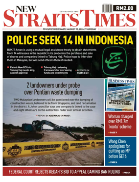 Cover of New Straits Times