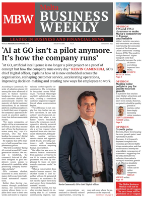 Cover of The Malta Business Weekly
