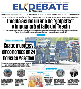 Cover of El Debate de Mazatlan
