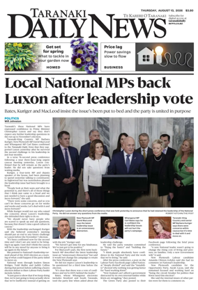 Cover of Taranaki Daily News