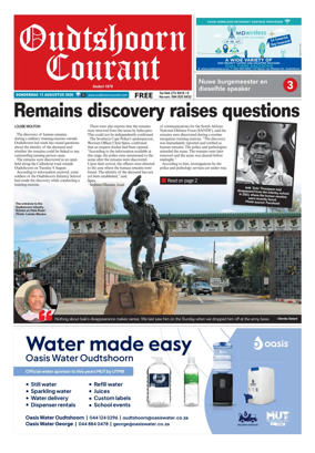 Cover of Oudtshoorn Courant