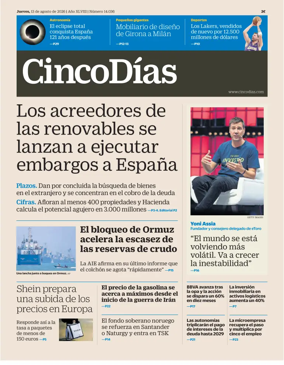Cover of Cinco Dias