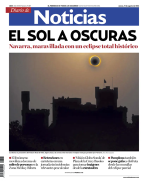 Cover of Diario de Noticias (Spain)