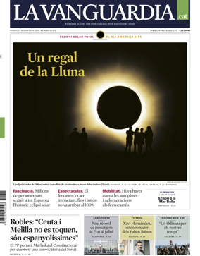 Cover of La Vanguardia (Catalonia - 1st edition)