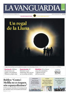 Cover of La Vanguardia (Catala)