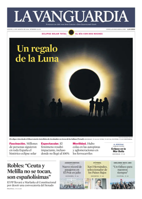 Cover of La Vanguardia