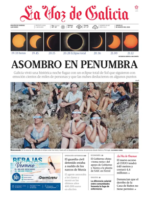 Cover of La Voz de Galicia (Ourense)