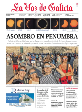 Cover of La Voz de Galicia (Santiago)