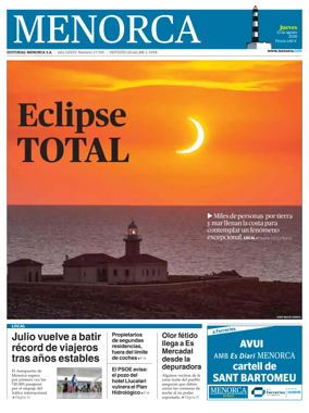 Cover of Menorca Diario Insular