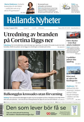 Cover of Hallands Nyheter
