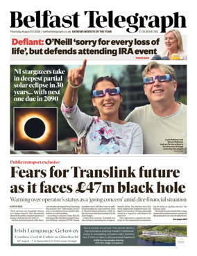 Cover of Belfast Telegraph