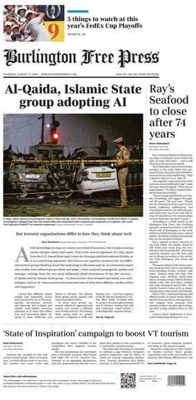 Cover of Burlington Free Press