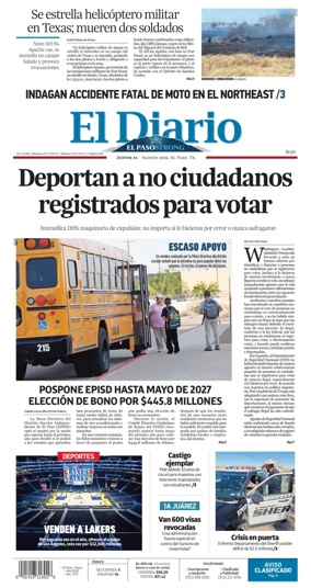 Cover of El Diario de El Paso