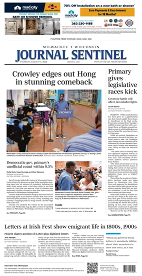 Cover of Milwaukee Journal Sentinel