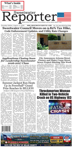 Cover of Sweetwater Reporter