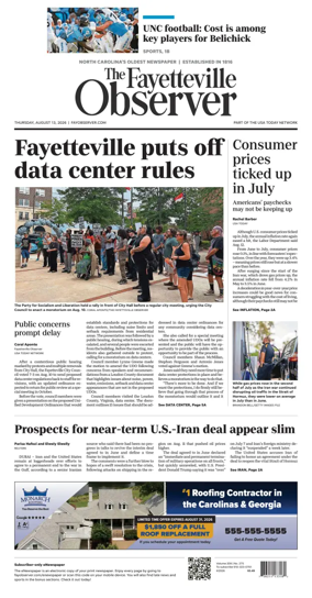 Cover of The Fayetteville Observer