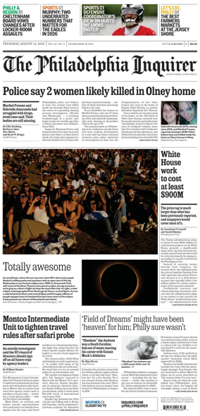 Cover of The Philadelphia Inquirer (South Jersey edition)