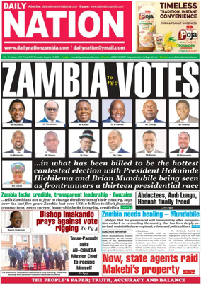 Cover of Daily Nation Newspaper