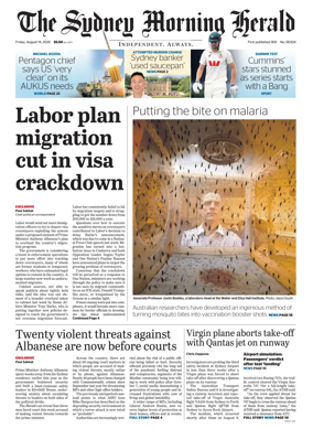Cover of The Sydney Morning Herald
