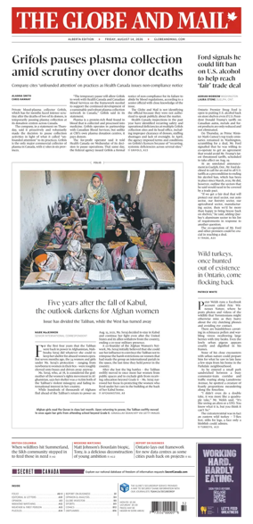 Cover of The Globe and Mail (Alberta Edition)