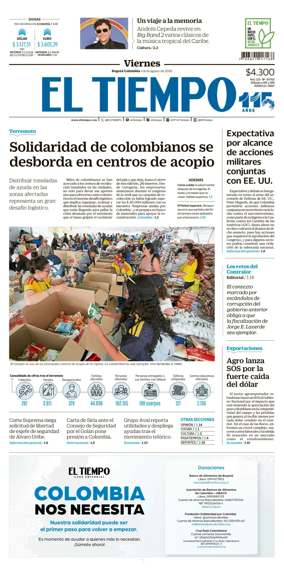 Cover of El Tiempo (Bogota)