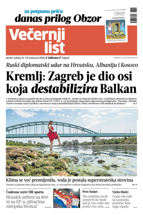 Cover of Vecernji list - Zagreb
